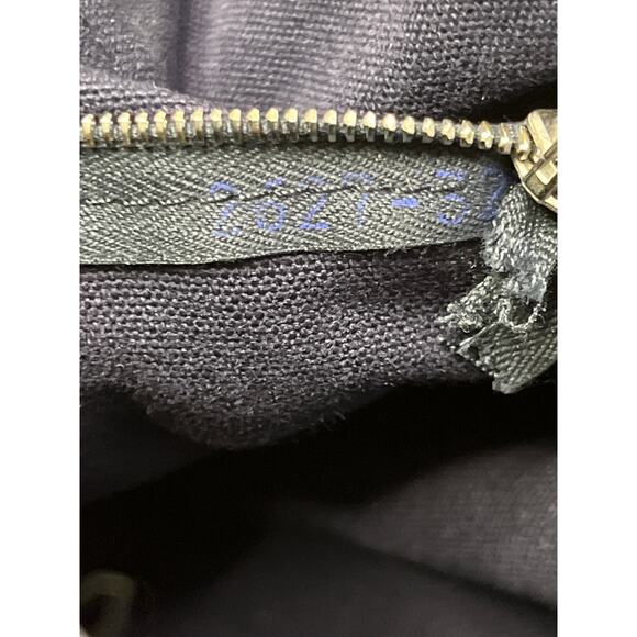 Hermès Fourre Tout MM Navy Blue Canvas Tote Bag with Brown Web Straps - Picture 5 of 16